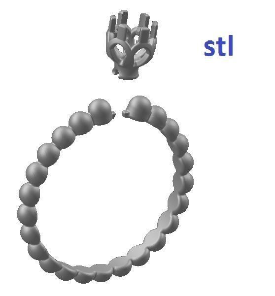 Ring solitaire diamond gold 3D print model_10