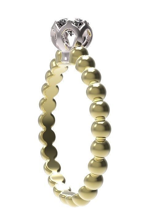 Ring solitaire diamond gold 3D print model_8