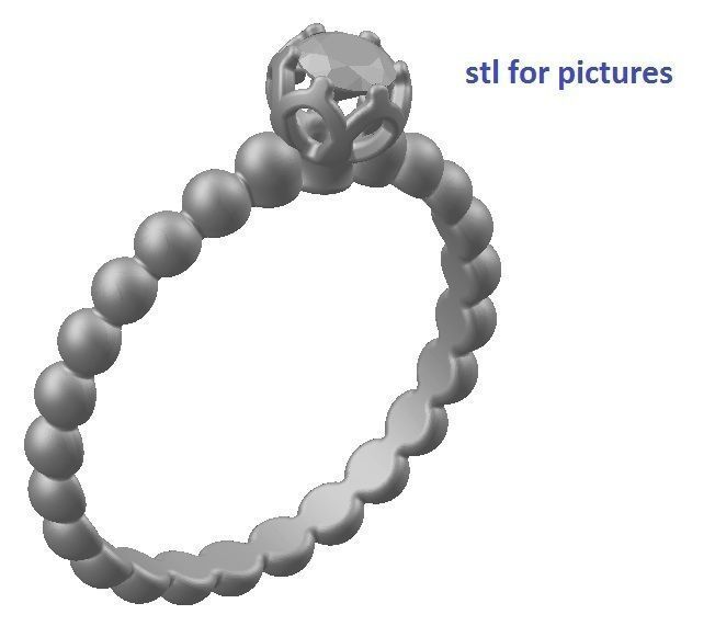 Ring solitaire diamond gold 3D print model_11