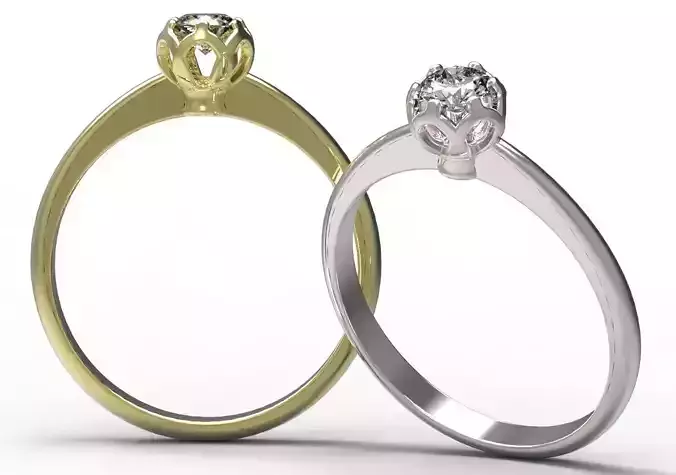 Ring gold engagement with diamond