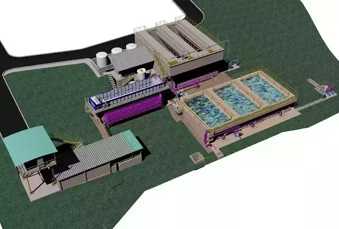 Plant wastewater treatment Free 3D model
