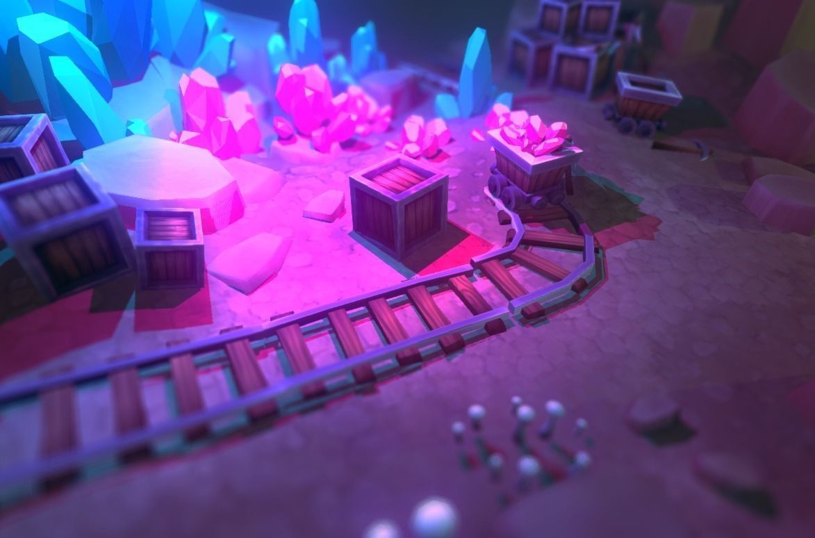 Crystal Mine Low-poly 3D model_2