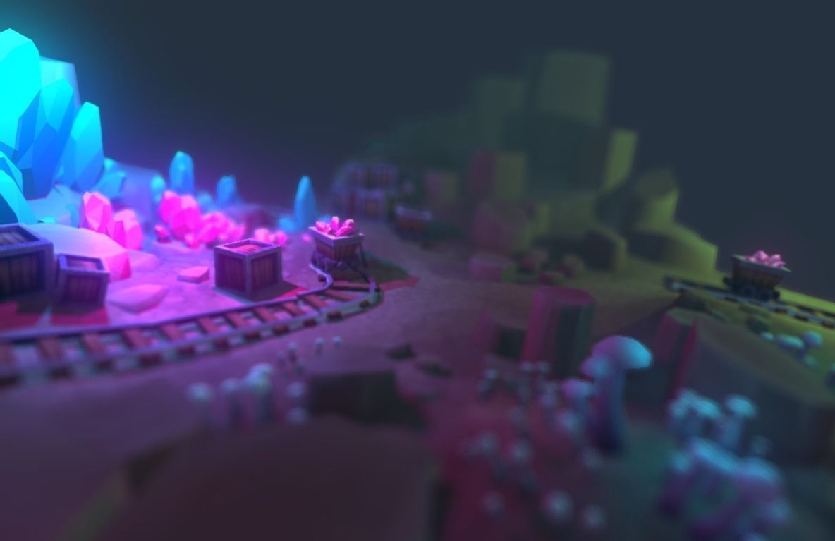 Crystal Mine Low-poly 3D model_7