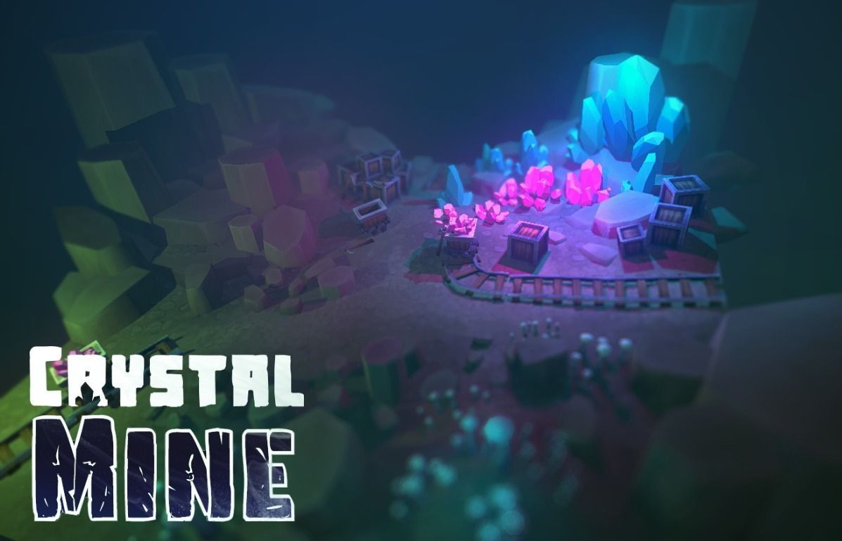 Crystal Mine Low-poly 3D model_0