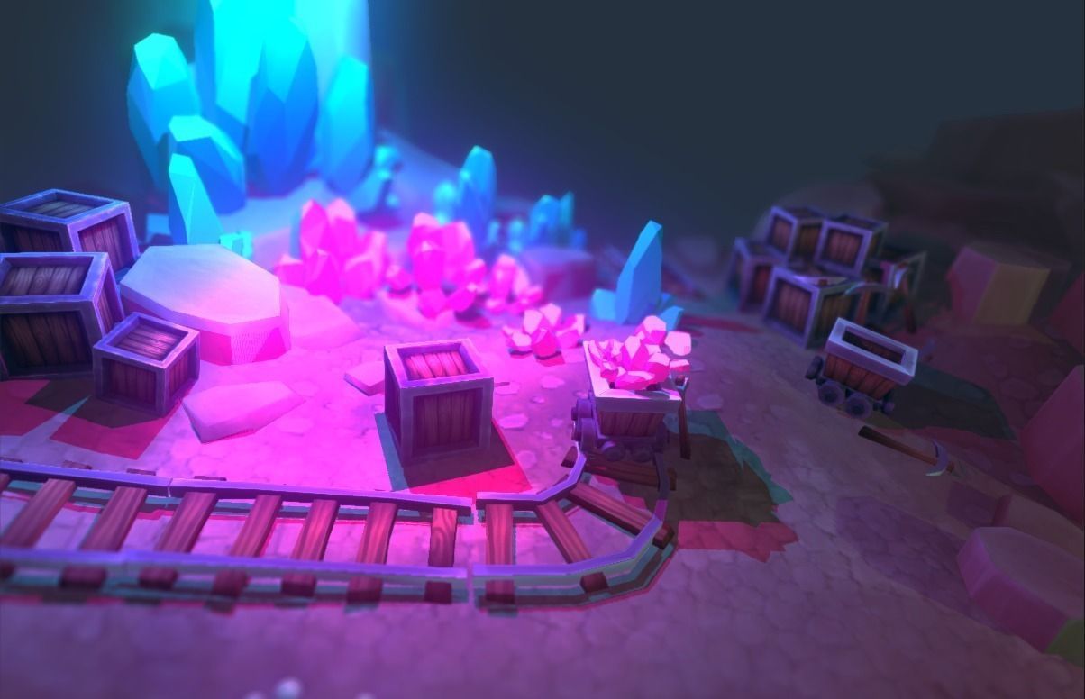 Crystal Mine Low-poly 3D model_6