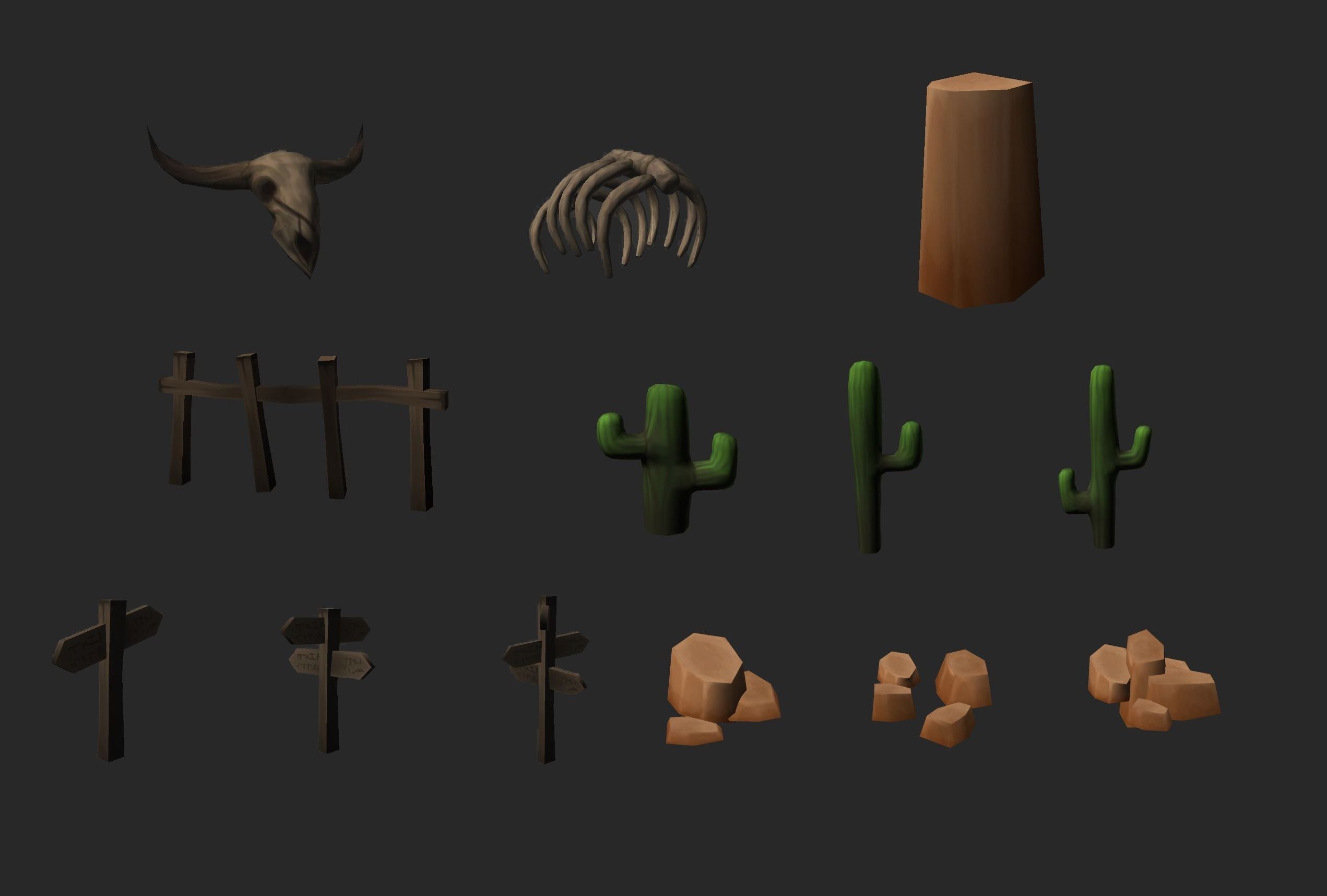 Fantasy Desert Low-poly 3D model_4