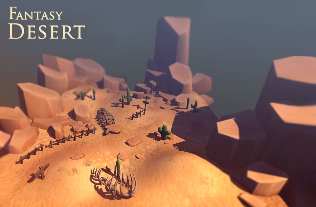 Fantasy Desert Low-poly 3D model_0