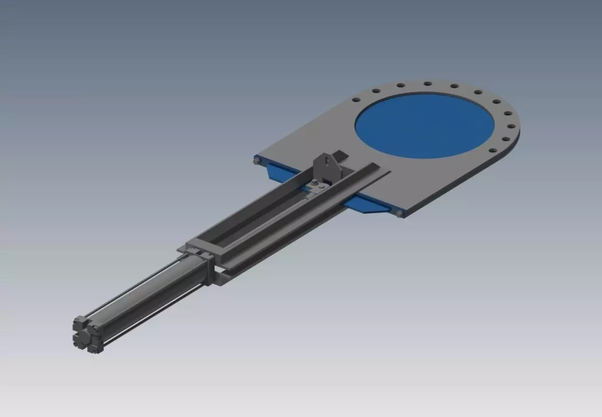 GATE VALVE 20in Neumatic cilynder Free 3D model