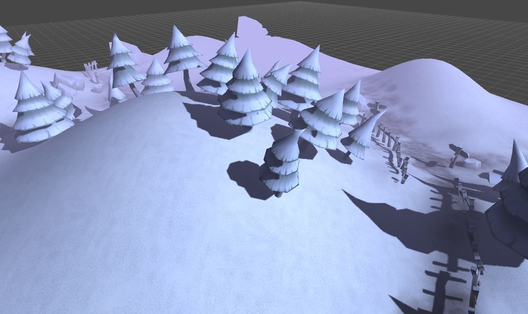 Winter Forest Low-poly 3D model_1