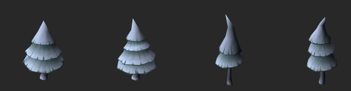 Winter Forest Low-poly 3D model_4