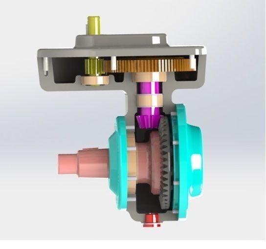 Inventor model motor with gears Free 3D model_1