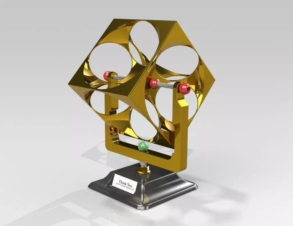 souvenir golden cube Free 3D model