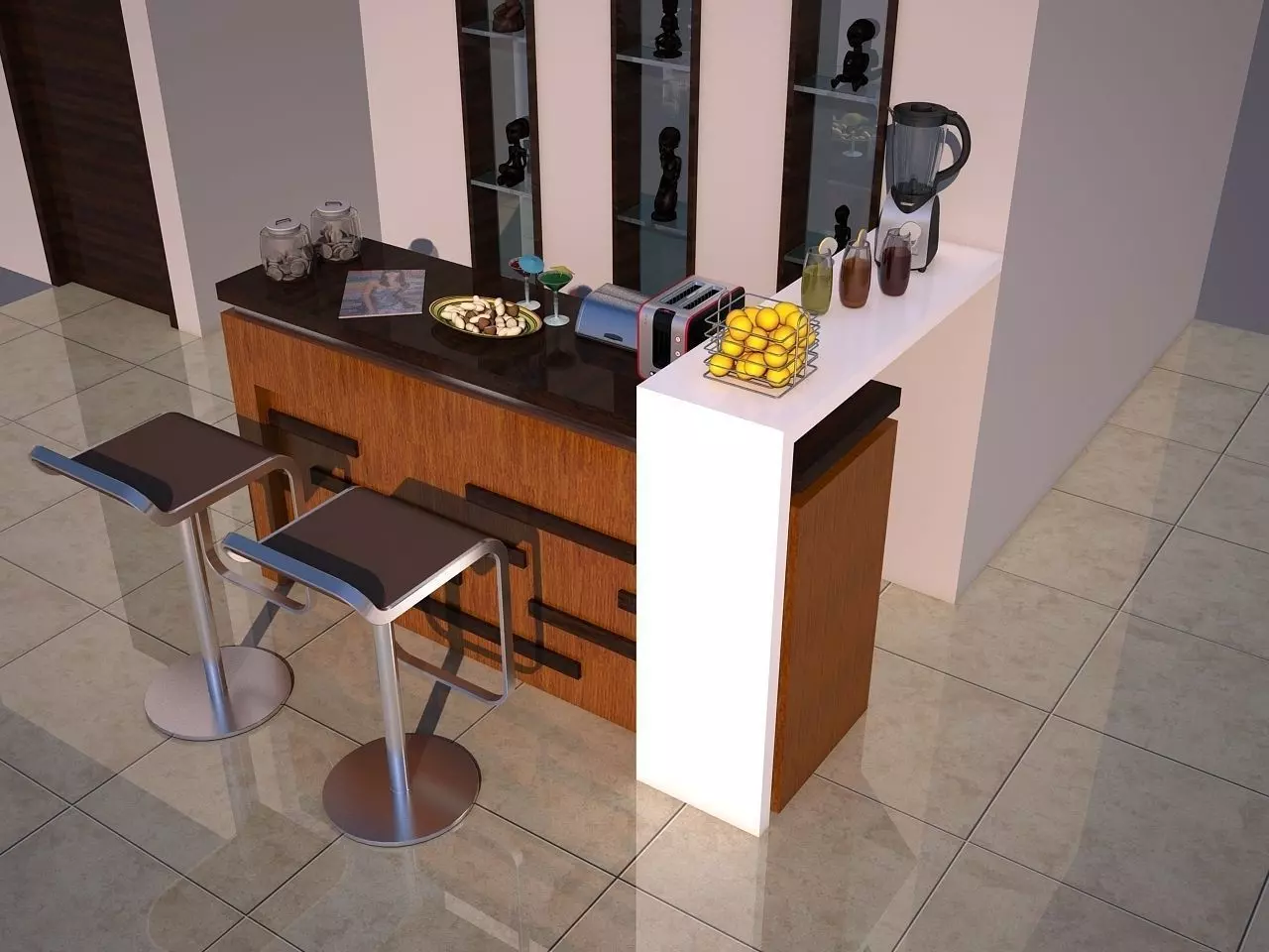 mini table bar simple Free 3D model