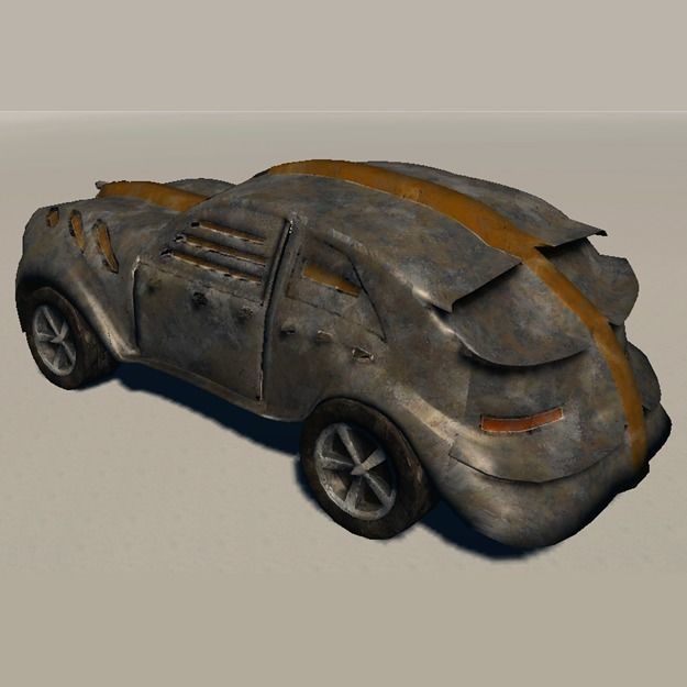 Thracar old rusty car 3D print model_5
