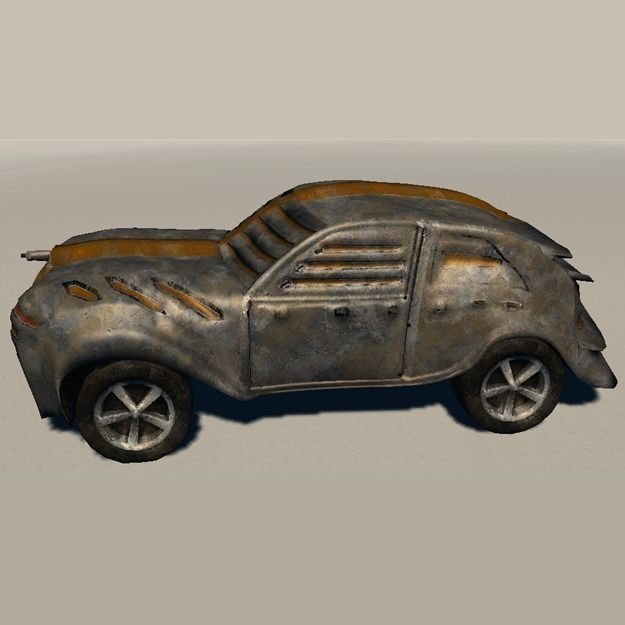 Thracar old rusty car 3D print model_2