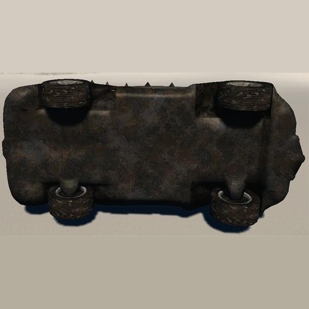 Thracar old rusty car 3D print model_3