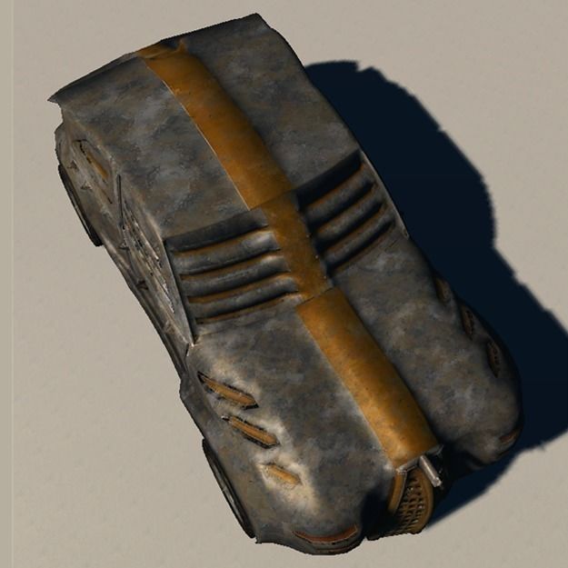 Thracar old rusty car 3D print model_8