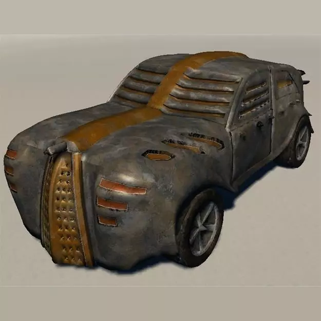 Thracar old rusty car 3D print model_0