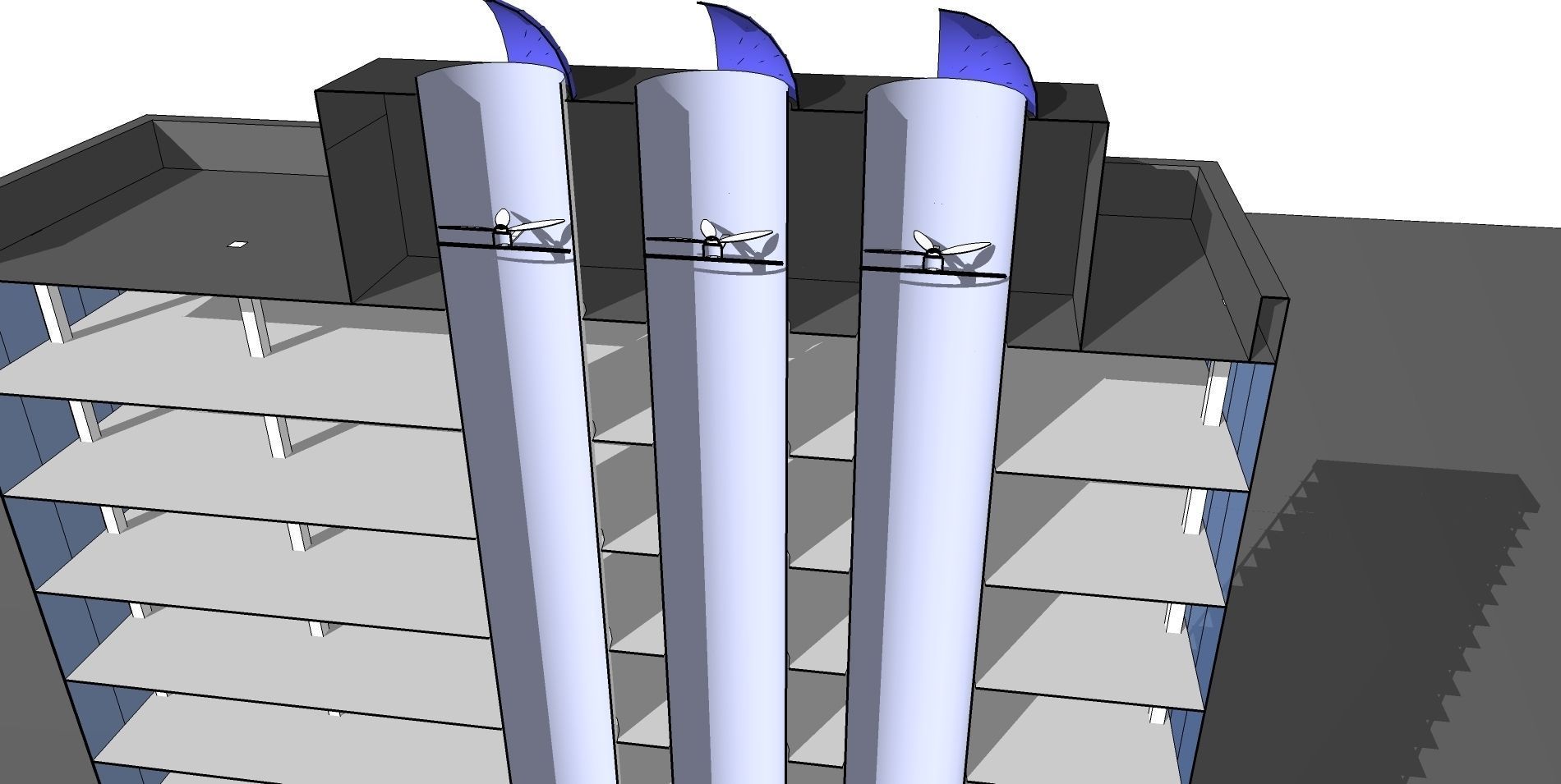 Infinite-wind tunnel with WIND SCOOPS top 3D model_4