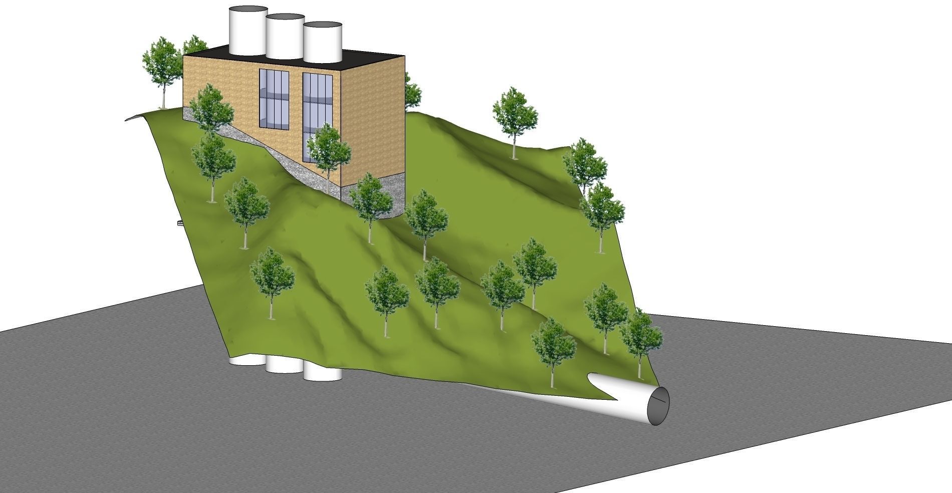 Infinite-wind tunnel with WIND SCOOPS top 3D model_7