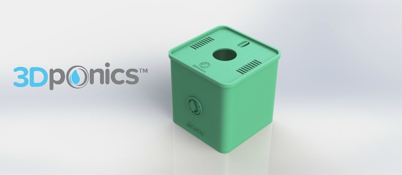 Square Lid - 3Dponics Cube System Free 3D print model_3