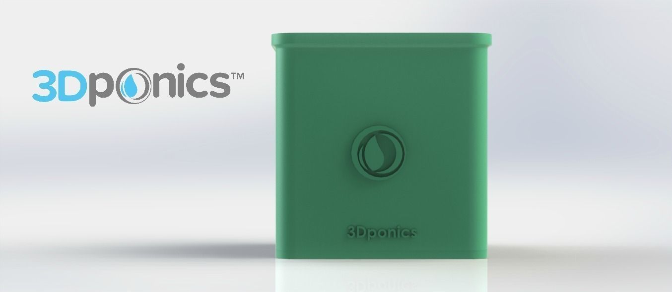 Square Pot - 3Dponics Cube System Free 3D print model_1