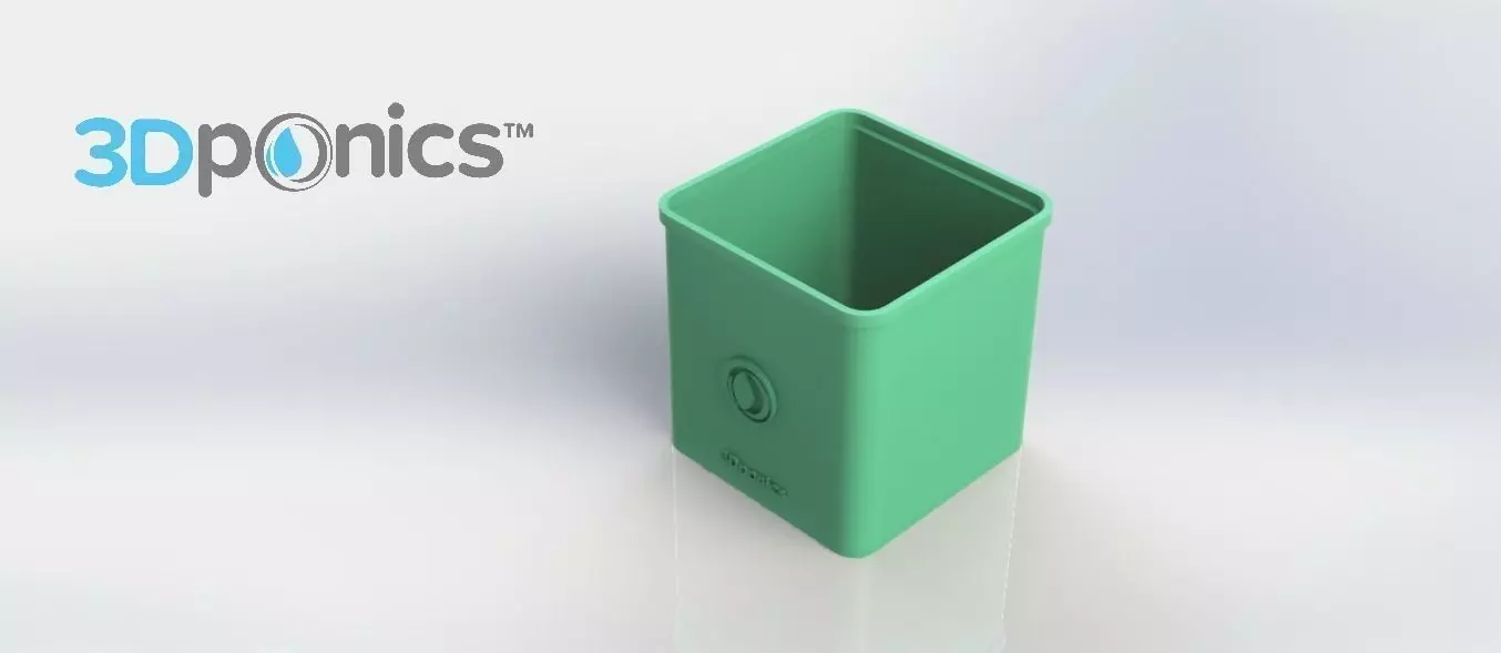 Square Pot - 3Dponics Cube System Free 3D print model_0