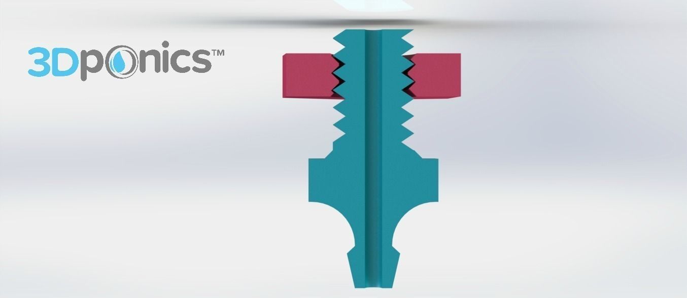 Drip Emitter V1 -Nut - 3Dponics Emitters and Plugs Free 3D print model_1