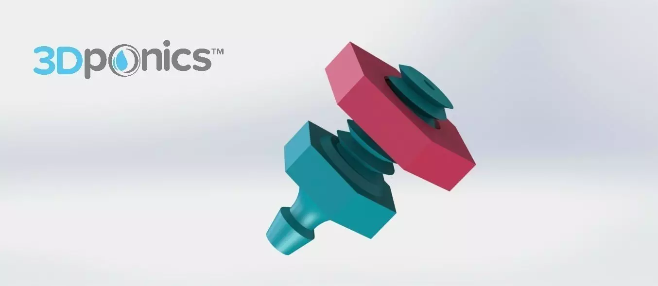 Drip Emitter V1 -Nut - 3Dponics Emitters and Plugs Free 3D print model_0