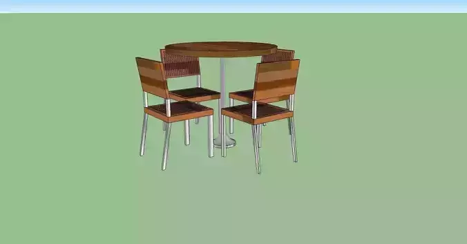 Table w chairs 3D model