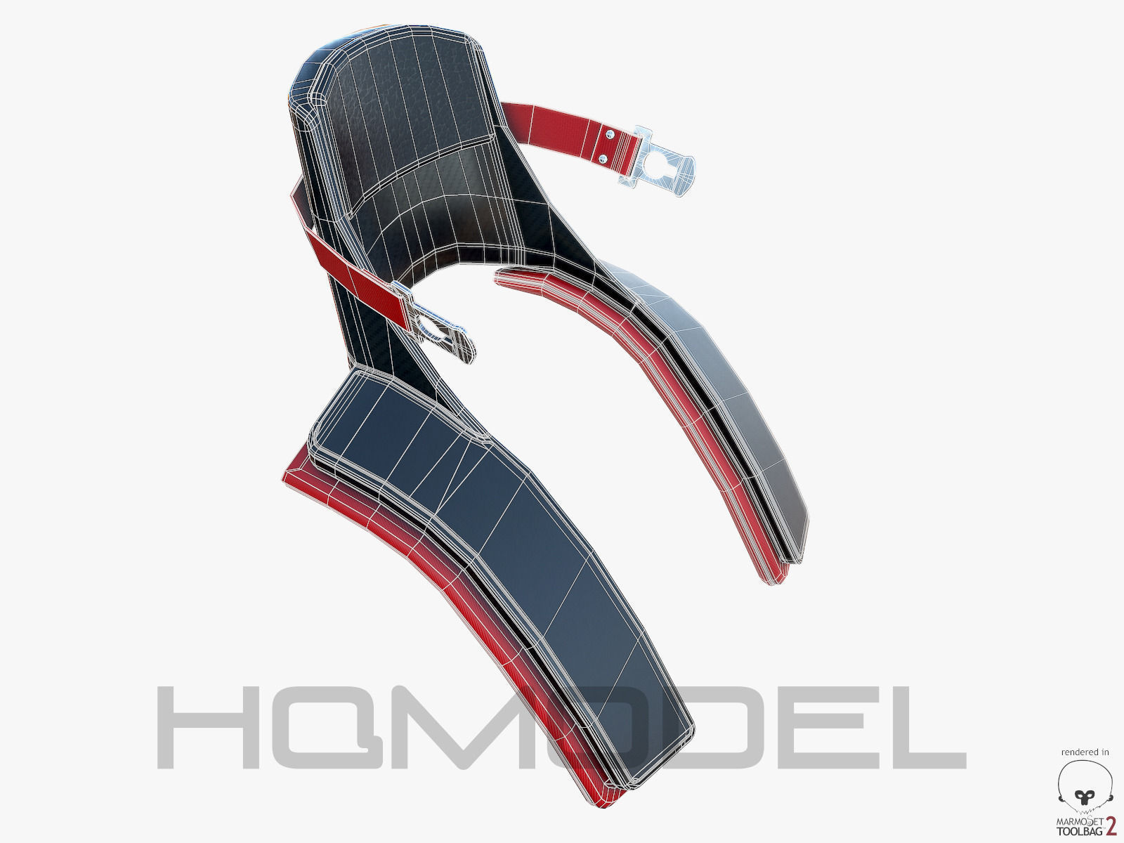 F1 Neck Protection Formula PBR Generic Low-poly 3D model_14