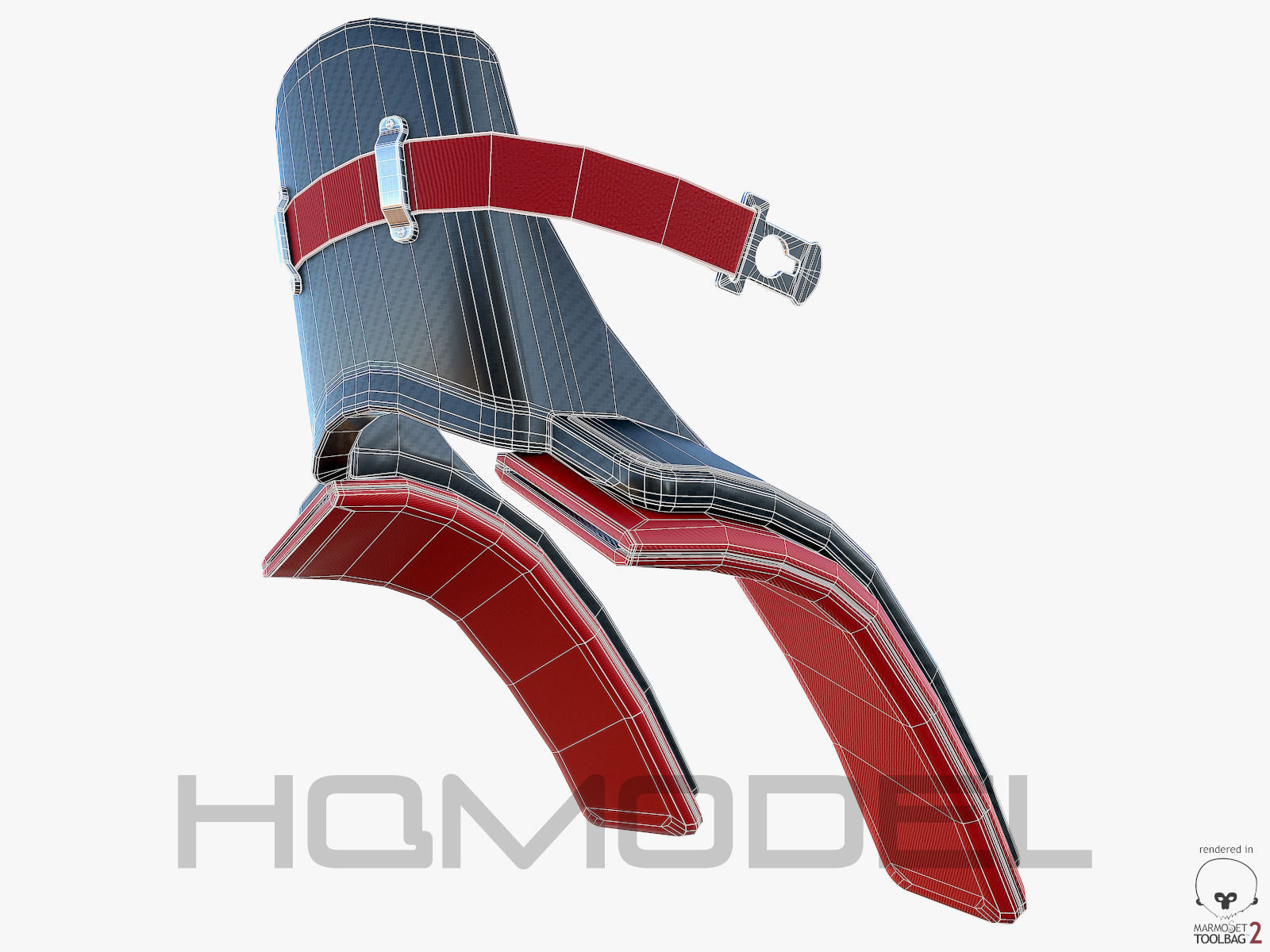 F1 Neck Protection Formula PBR Generic Low-poly 3D model_15