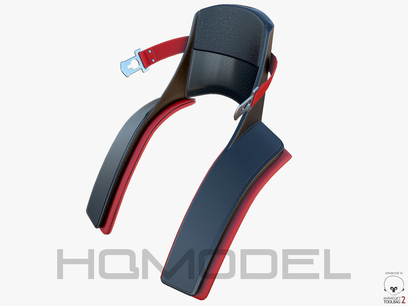 F1 Neck Protection Formula PBR Generic Low-poly 3D model_7