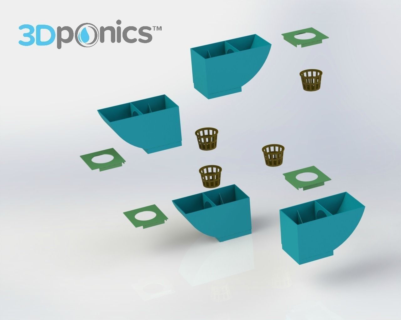 Planter - 3Dponics Herb Garden Free 3D print model_3