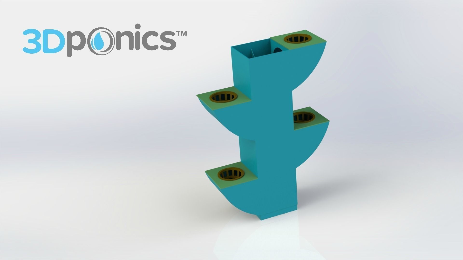 Planter - 3Dponics Herb Garden Free 3D print model_2