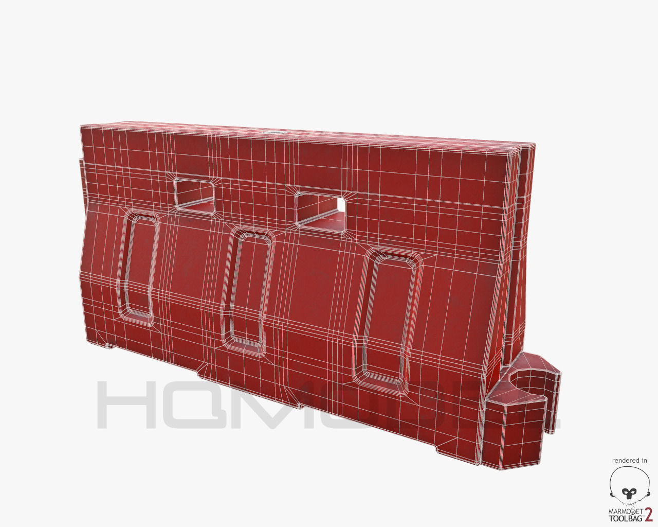 Street Barrier PBR Low-poly 3D model_6