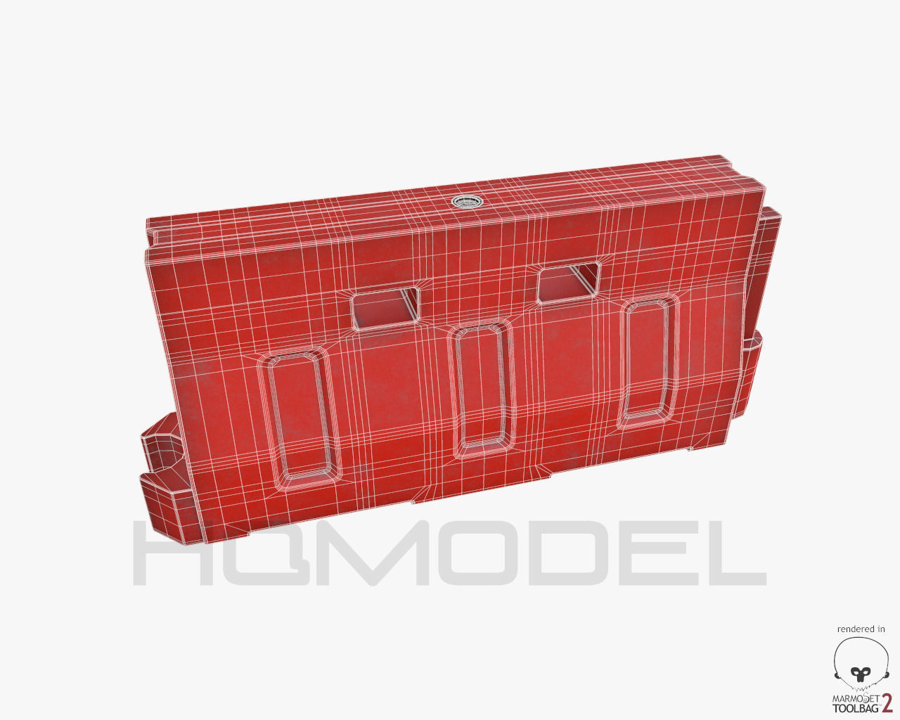 Street Barrier PBR Low-poly 3D model_7