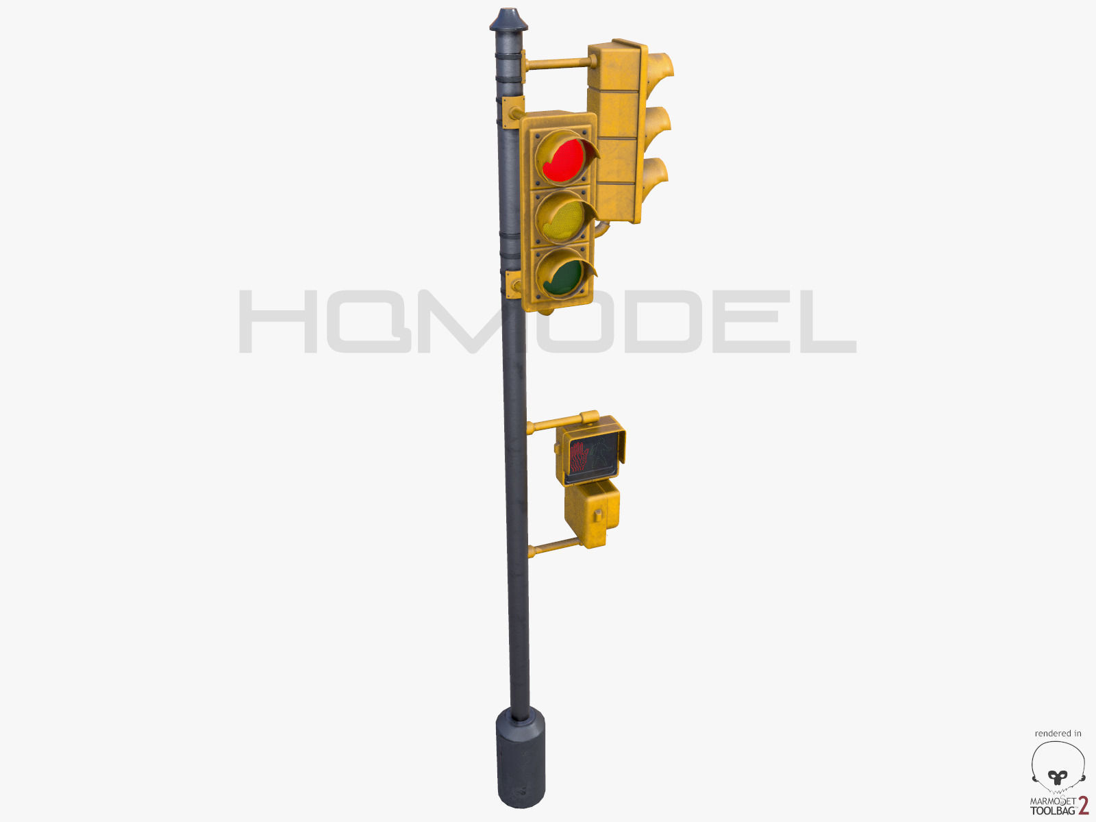 Traffic Lamp PBR 3D model_8