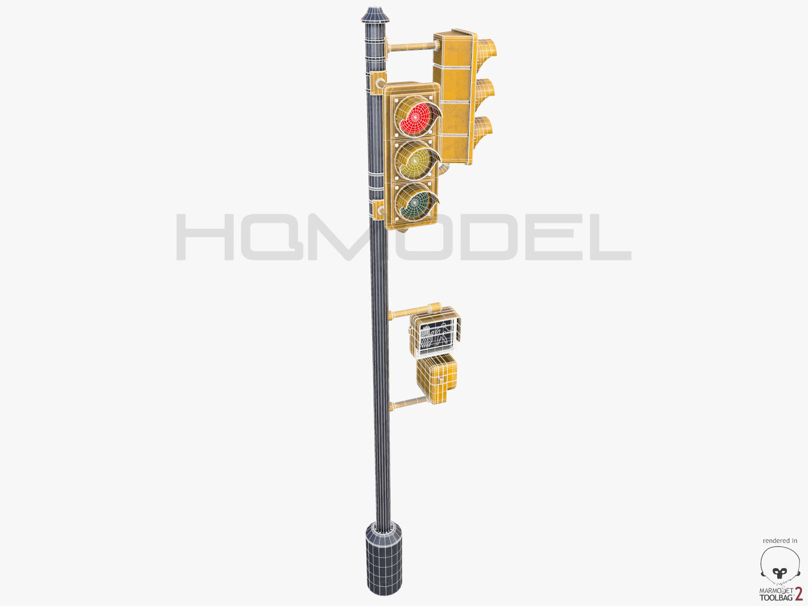 Traffic Lamp PBR 3D model_9
