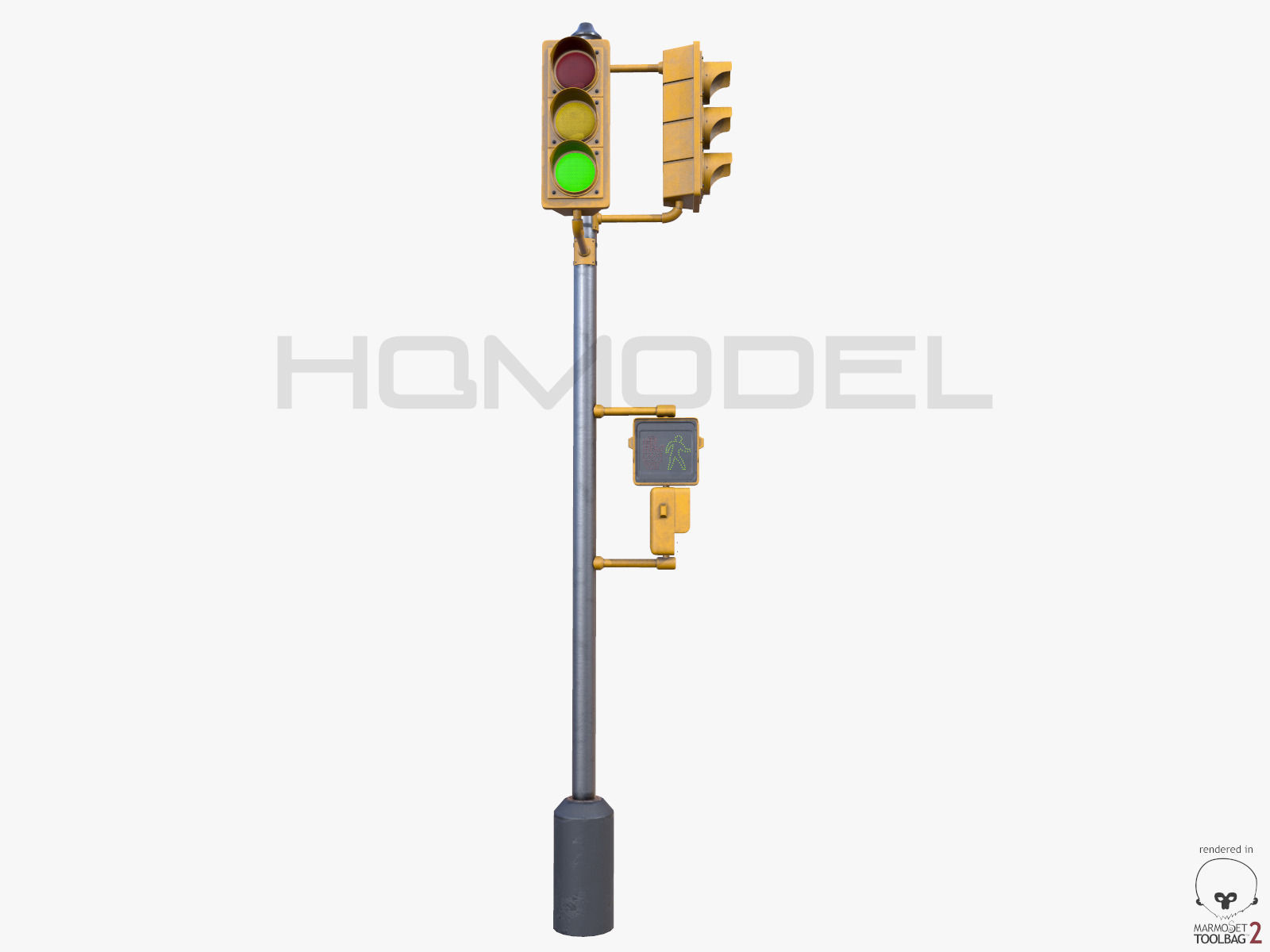 Traffic Lamp PBR 3D model_1