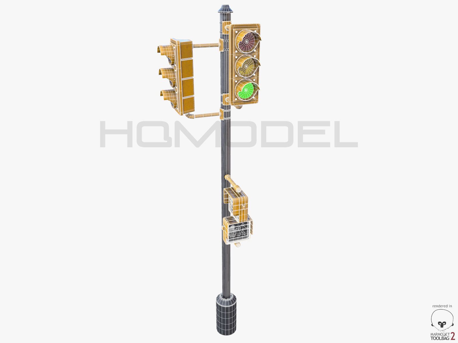 Traffic Lamp PBR 3D model_10