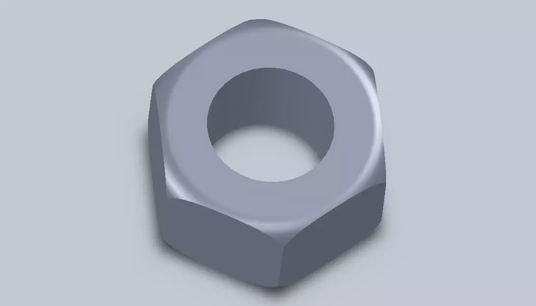 NUT hexagonal Free 3D model_0