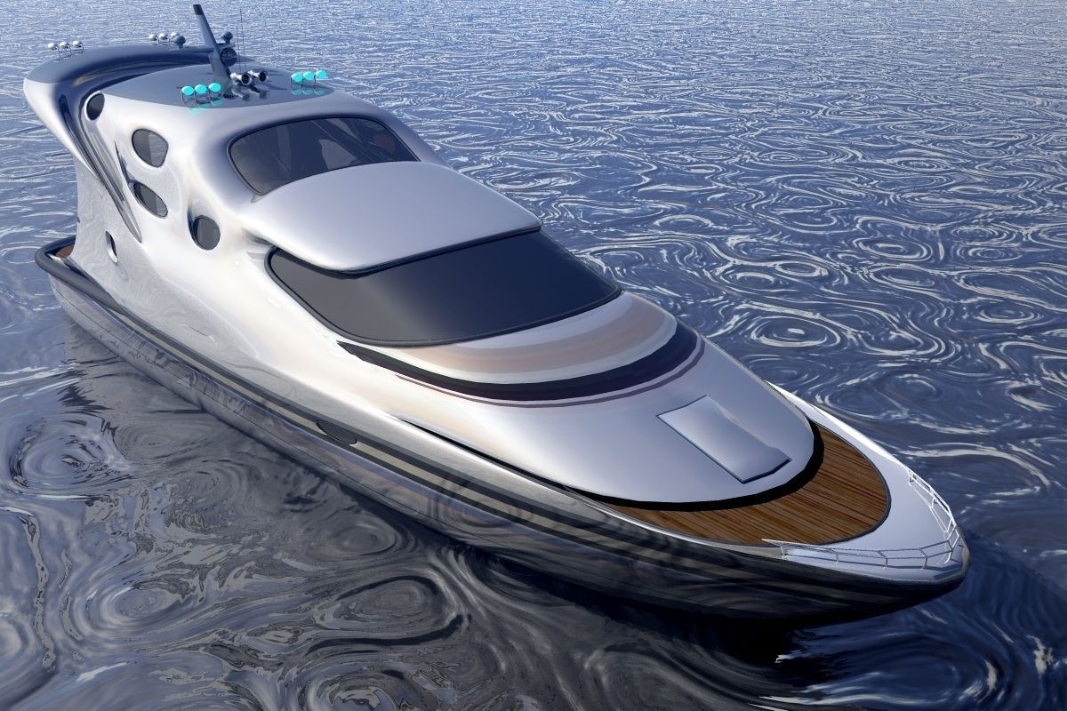 Small Luxury Yacht 3D model_6
