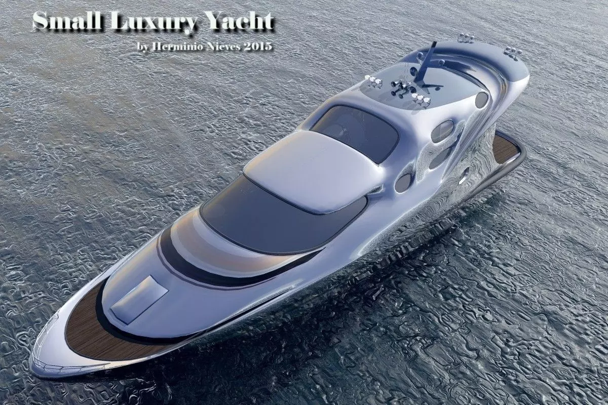 Small Luxury Yacht 3D model_0