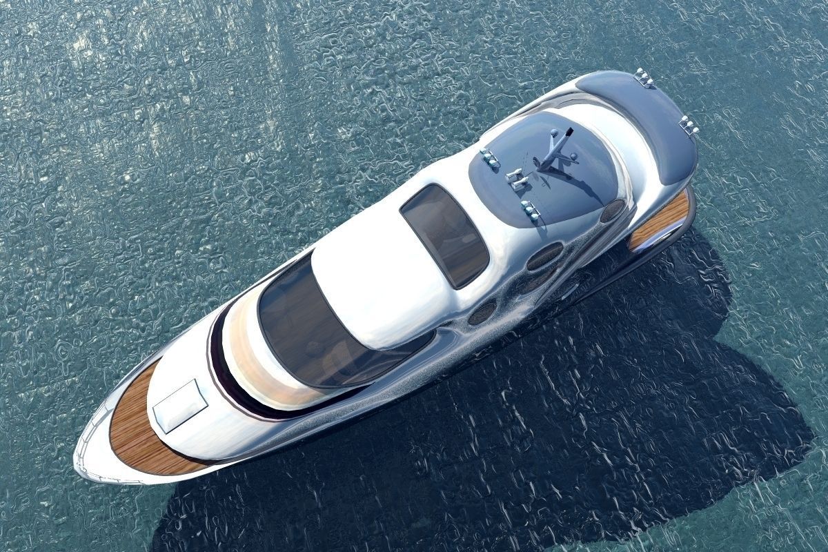 Small Luxury Yacht 3D model_8