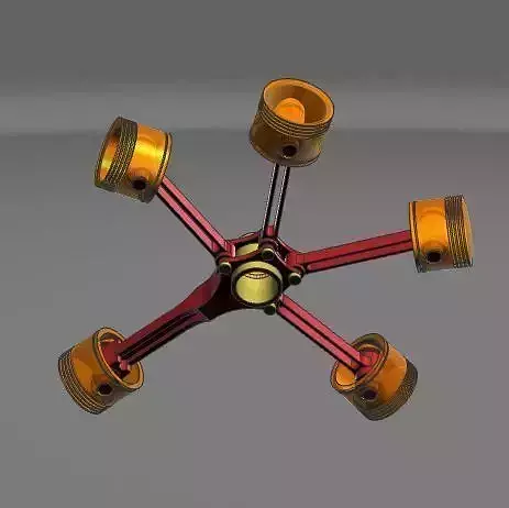 Radial engine Free 3D model