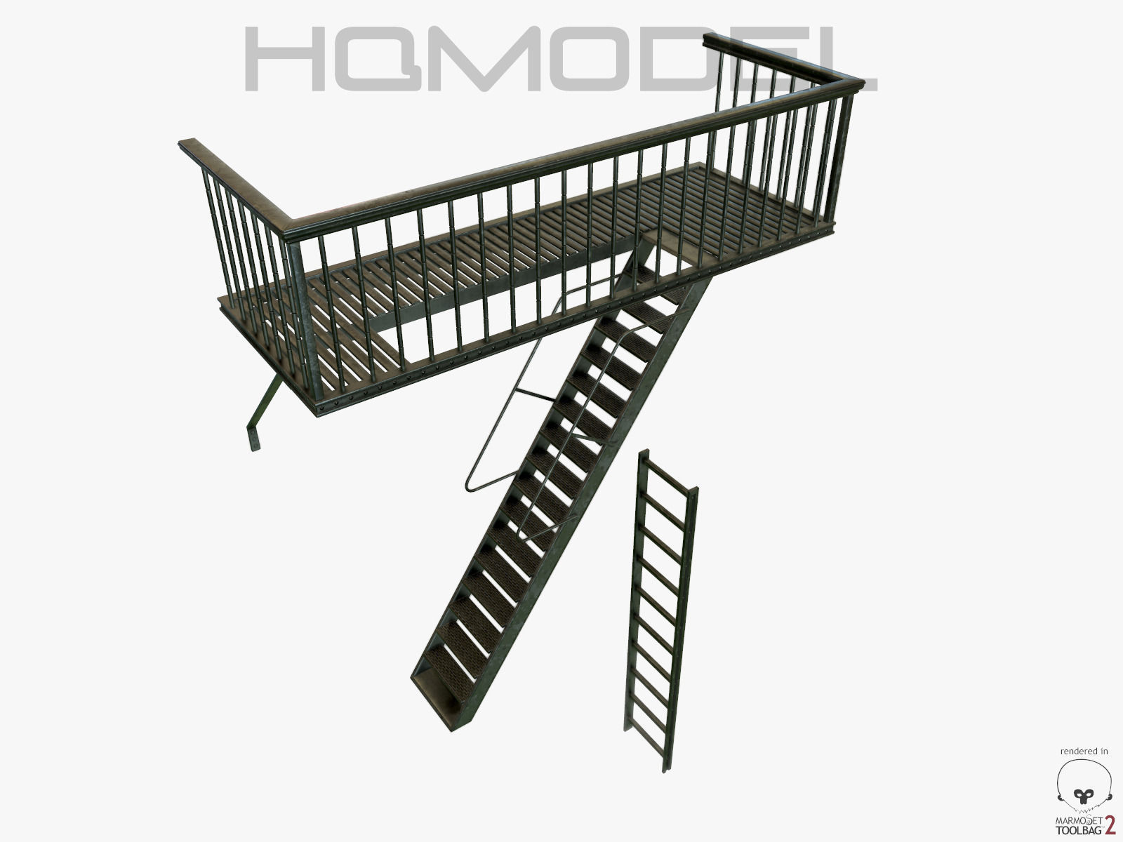 Urban Street Building Elements Collection Low-poly 3D model_27