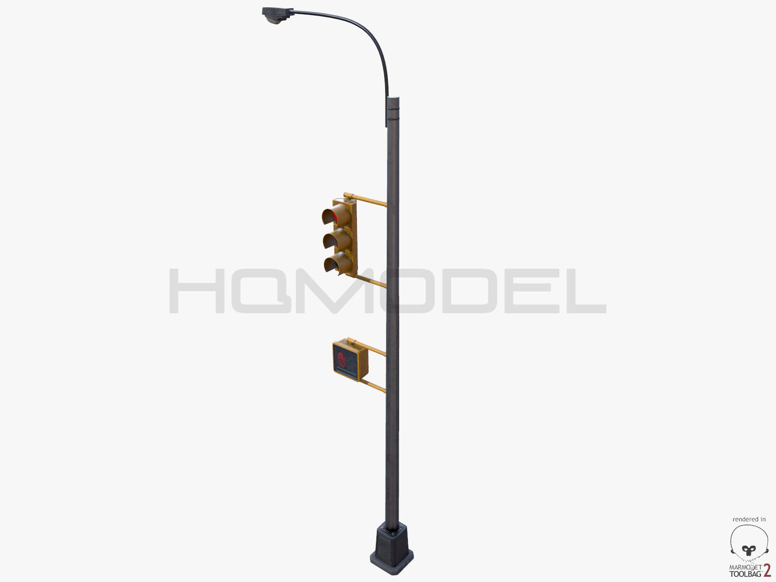 Urban Street Building Elements Collection Low-poly 3D model_13