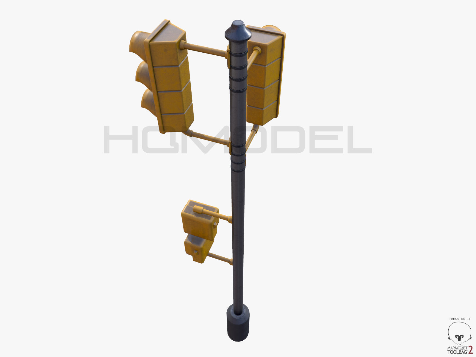 Urban Street Building Elements Collection Low-poly 3D model_7