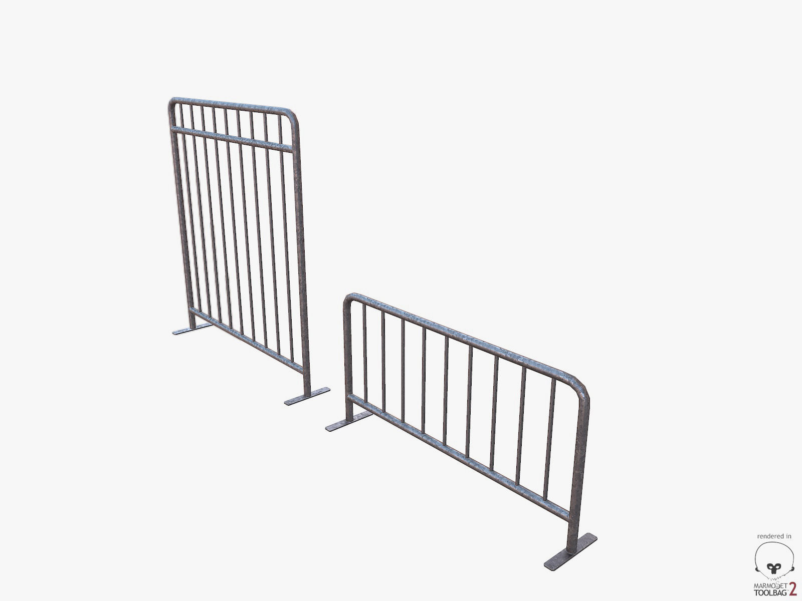 Urban Street Building Elements Collection Low-poly 3D model_71